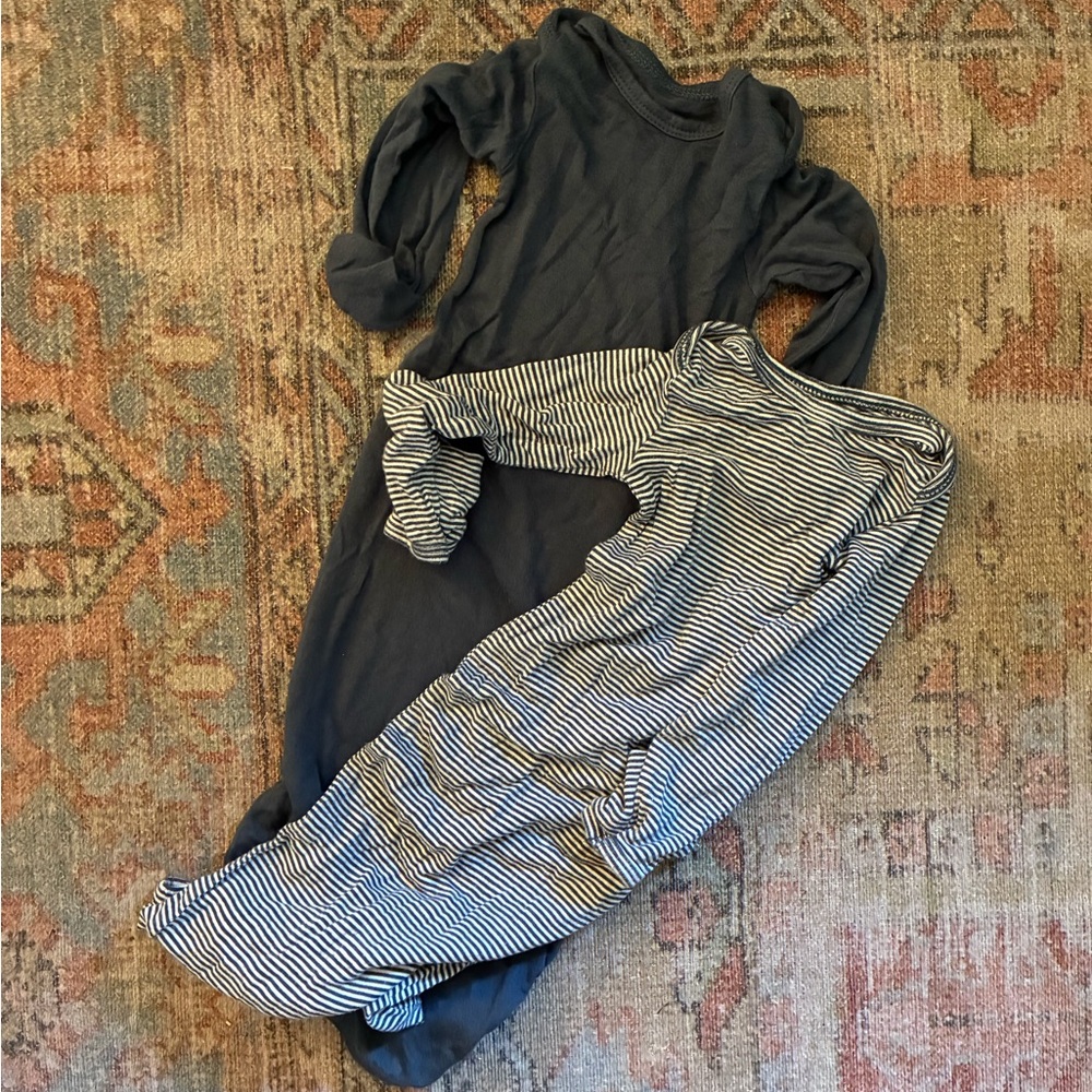 Carter's Navy and Striped Baby Gown Set